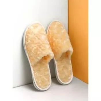 Тапочки женские розы закрытый нос, размер 36-38, цвет кремовый