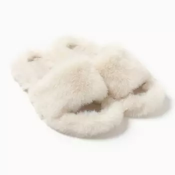 Тапочки женские с открытым носом, размер 37, молочный