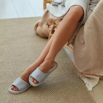 Тапочки женские с открытым носом, размер 40-41, синий