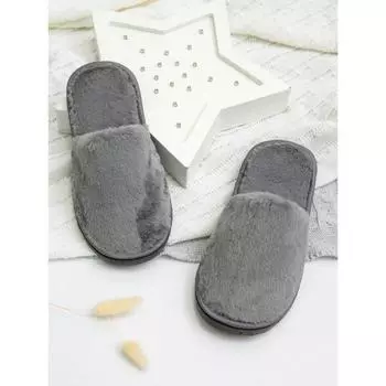 Тапочки женские закрытый нос, размер 36-38, цвет графит