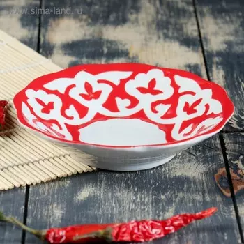 Тарелка 130 код 1002 Пахта красная 13см