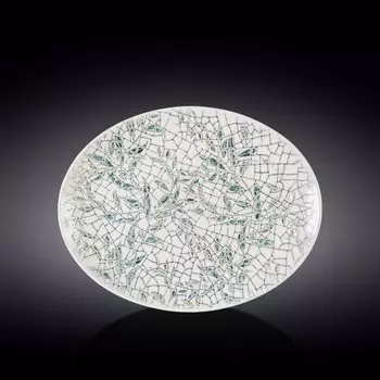 Тарелка эллипс Wilmax England Olive Green, размер 31x24 см