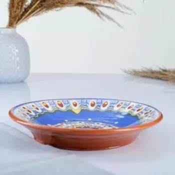 Тарелка большая, славянская роспись 20х4см