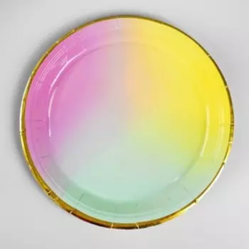 Тарелка бумажная «Акварель», набор 6 шт.