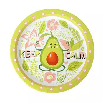 Тарелка бумажная «Авокадо», 23 см, 6 шт.