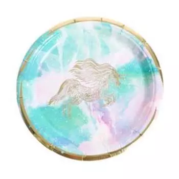 Тарелка бумажная «Единорожка», набор 6 шт., цвета МИКС