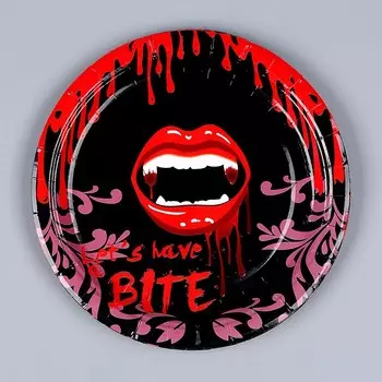 Тарелка бумажная одноразовая «Губы», в наборе 6 шт.