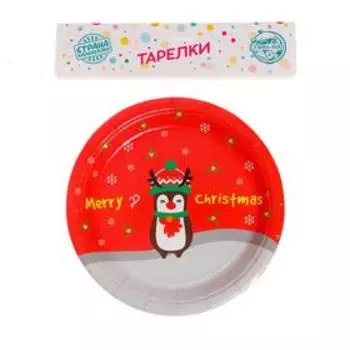Тарелка бумажная «Пингвин», набор 6 шт.