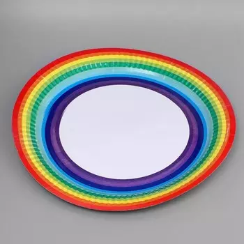 Тарелка бумажная "Радуга" с ламинацией, 23 см