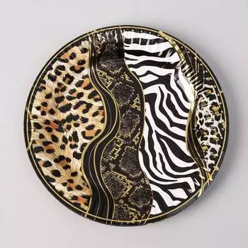 Тарелка бумажная «Сафари принт», 17 см, набор 6 шт.