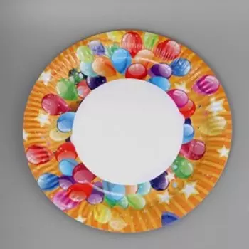 Одноразовая посуда: Тарелка бумажная «Шары» с ламинацией, 23 см