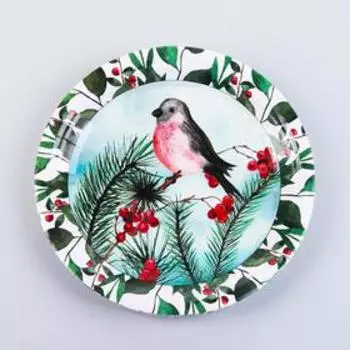 Тарелка бумажная «Снегирь», набор 10 шт.
