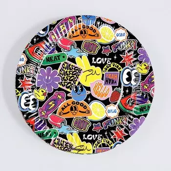 Тарелка бумажная «Стикеры», 18 см