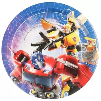 Тарелка бумажная «Трансформеры», 6 штук, 23 см