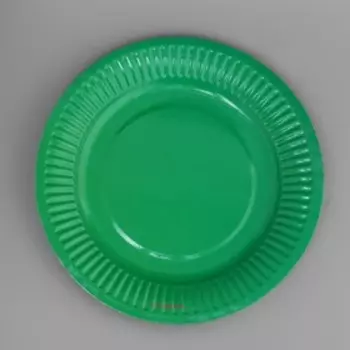 Тарелка бумажная "Зеленый" с ламинацией, 18 см