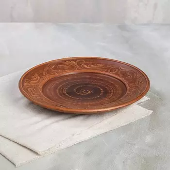 Тарелка "Дачная", декор, красная глина, 20 см, микс