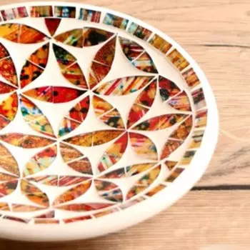 Тарелка декоративная 20х20х5 см, керамика