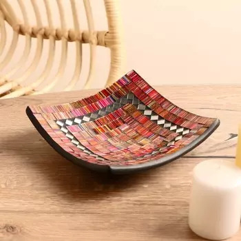 Тарелка декоративная 20х20х5 см, керамика