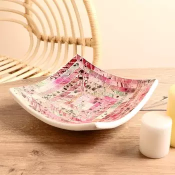 Тарелка декоративная 25х25х6 см, керамика