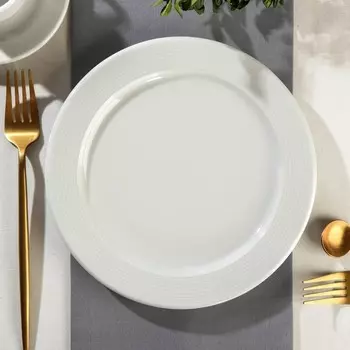 Тарелка фарфоровая десертная CORAL, d=21 см, цвет белый