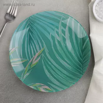 Тарелка десертная Crazifolia, d=20,5 см, цвет зелёный