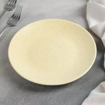 Тарелка десертная Доляна «Амелия», d=20 см, цвет жёлтый