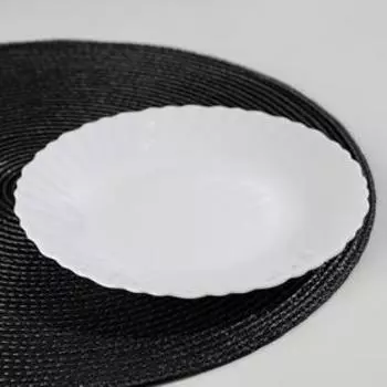 Тарелка десертная Доляна «Дива», d=19 см, стеклокерамика, цвет белый