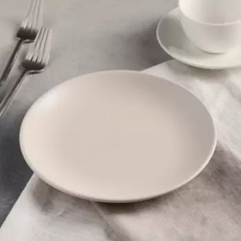 Десертная тарелка Доляна «Пастель», d=19 см, керамика, бежевая