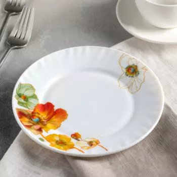 Тарелка десертная Доляна «Радужные маки», d=17,5 см, стеклокерамика