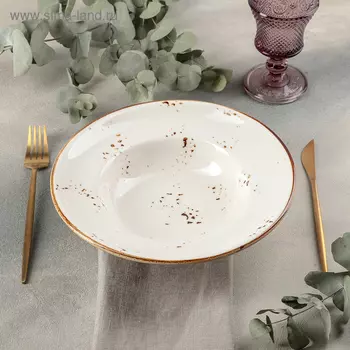 Тарелка фарфоровая для пасты «Элиганс», d=25 см, 400 мл, цвет белый