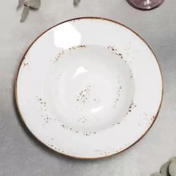 Тарелка фарфоровая для пасты «Элиганс», d=25 см, 400 мл, цвет белый