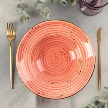 Тарелка для пасты «Латерит», d=25 см, 400 мл, цвет оранжевый