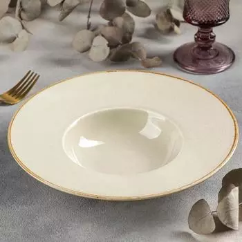 Тарелка для пасты «Опал», 24×6 см, цвет бежевый