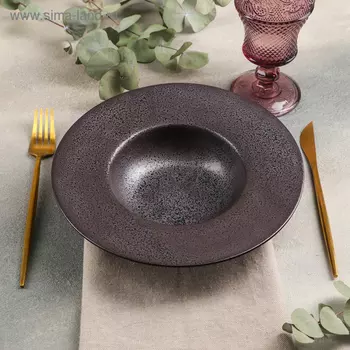 Тарелка керамическая для пасты «Шоко», 350 мл, d=23,5 см, цвет коричневый