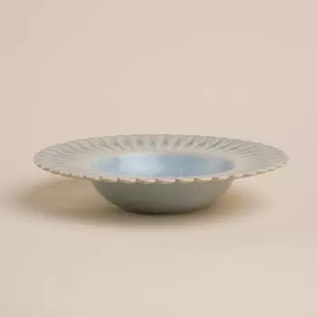 Тарелка для пасты SL Home «Эхо Крита», 340 мл, d=24 см, фарфор, голубая