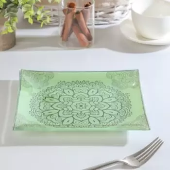 Тарелка Доляна «Эвелина», 19,5×19,5 см, цвет фисташковый