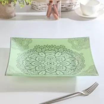 Тарелка Доляна «Эвелина», 29,5×29,5 см, цвет фисташковый