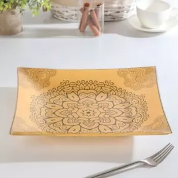 Тарелка Доляна «Эвелина», 29,5×29,5 см, цвет жёлтый