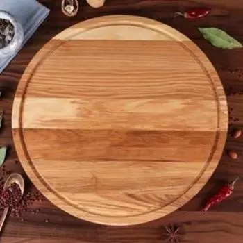 Менажница деревянная "Славянская", 40 см, с разделочной доской и соусником, массив ясеня