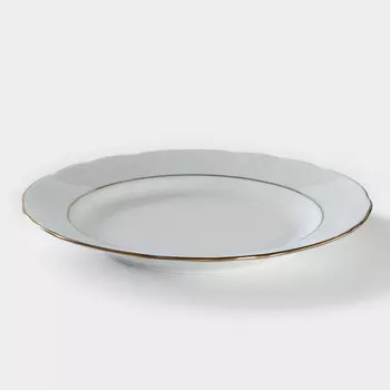 Тарелка фарфоровая «Надежда», 240 мл, d=24 см, цвет белый