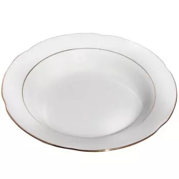 Тарелка глубокая, 22.5 см, Kamelia, декор «Отводка золото»