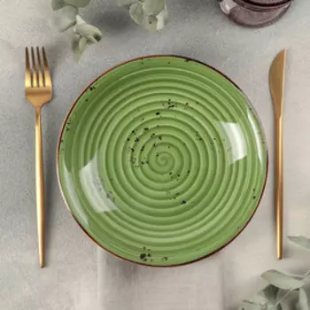 Тарелка глубокая «Бризе», 500 мл, d=21 см, цвет зелёный