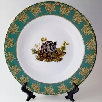 Тарелка глубокая Cmielow Astra «Охота зелёная», d=22.5 см