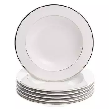 Тарелка глубокая Louise, декор «Отводка платина», 22 см