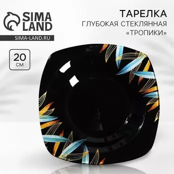 Тарелка суповая стеклянная «Тропики», 2020 см