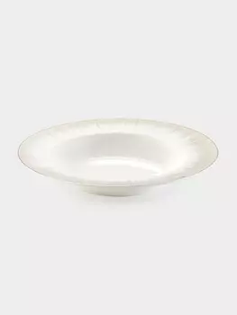 Тарелка глубокая WY Golden rays, 290 мл, d=22 см, фарфор, белая