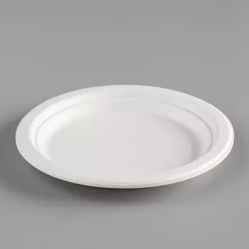 Тарелка из сахарного тростника "Белая" 18х18 см