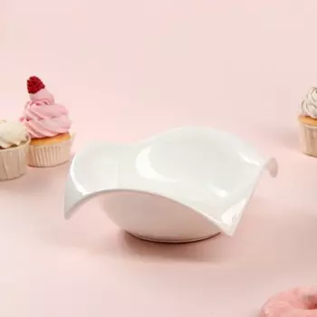 Тарелка "Капля", керамика, белая, 19 см, 1 сорт, Иран