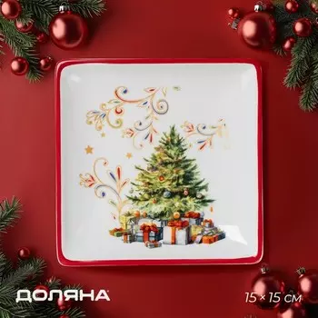 Тарелка керамическая Доляна «Волшебное дерево», керамика, 153 см, цвет белый