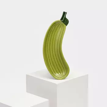 Тарелка керамическая «Кабачок», плоская, зеленая, 28,5 см, 1 сорт, Иран